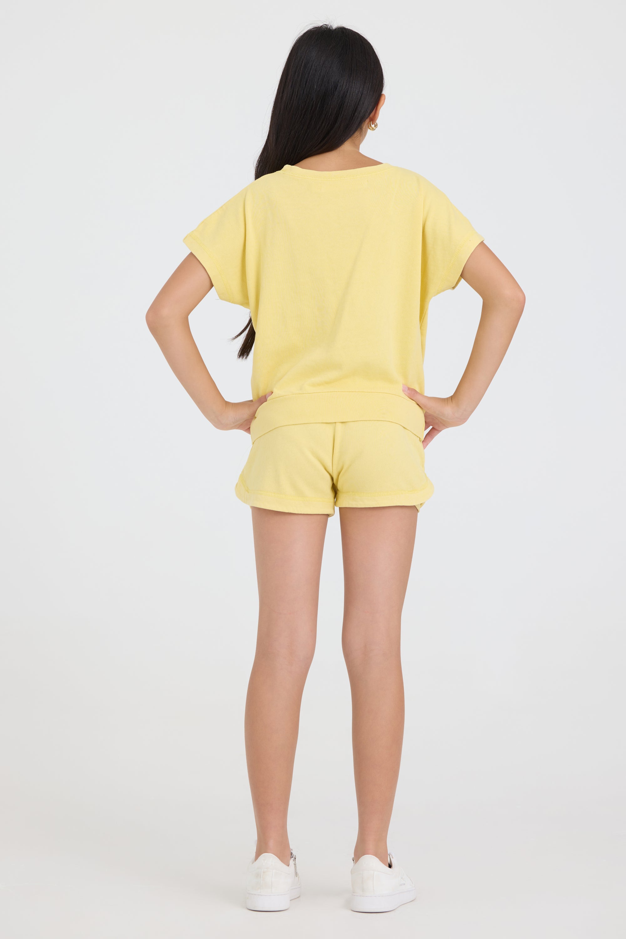 Kids Garment Dye Short with Smile Embroidery