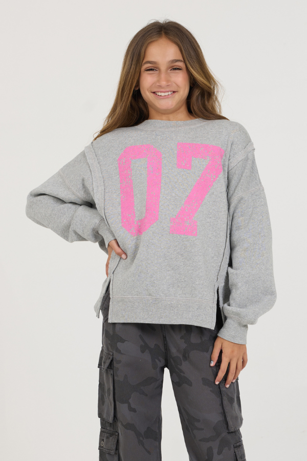 Kids Classic Grey Oversized Crewneck