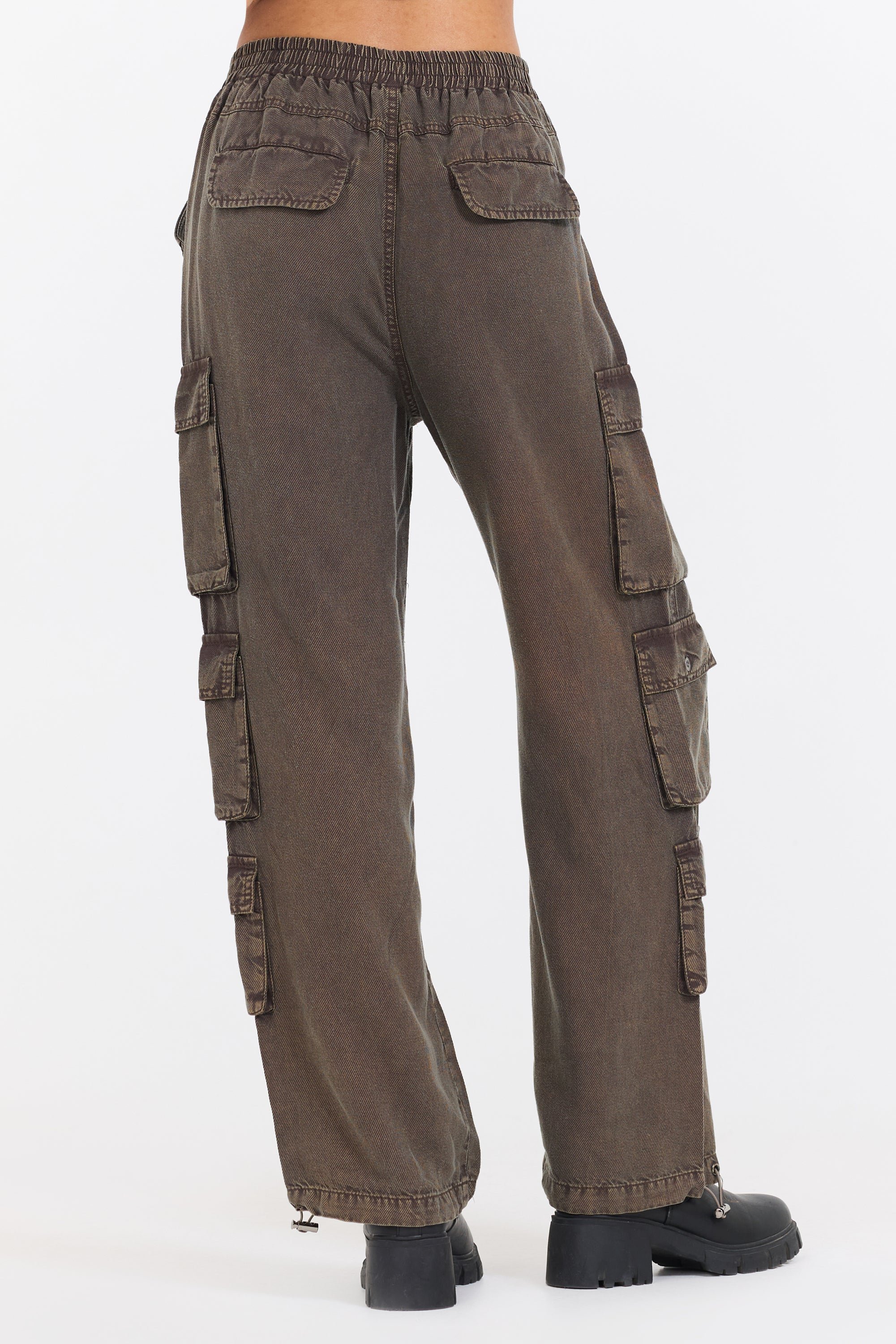 Brown Tencel Cargo Pant Pants from Vintage Havana, view 3