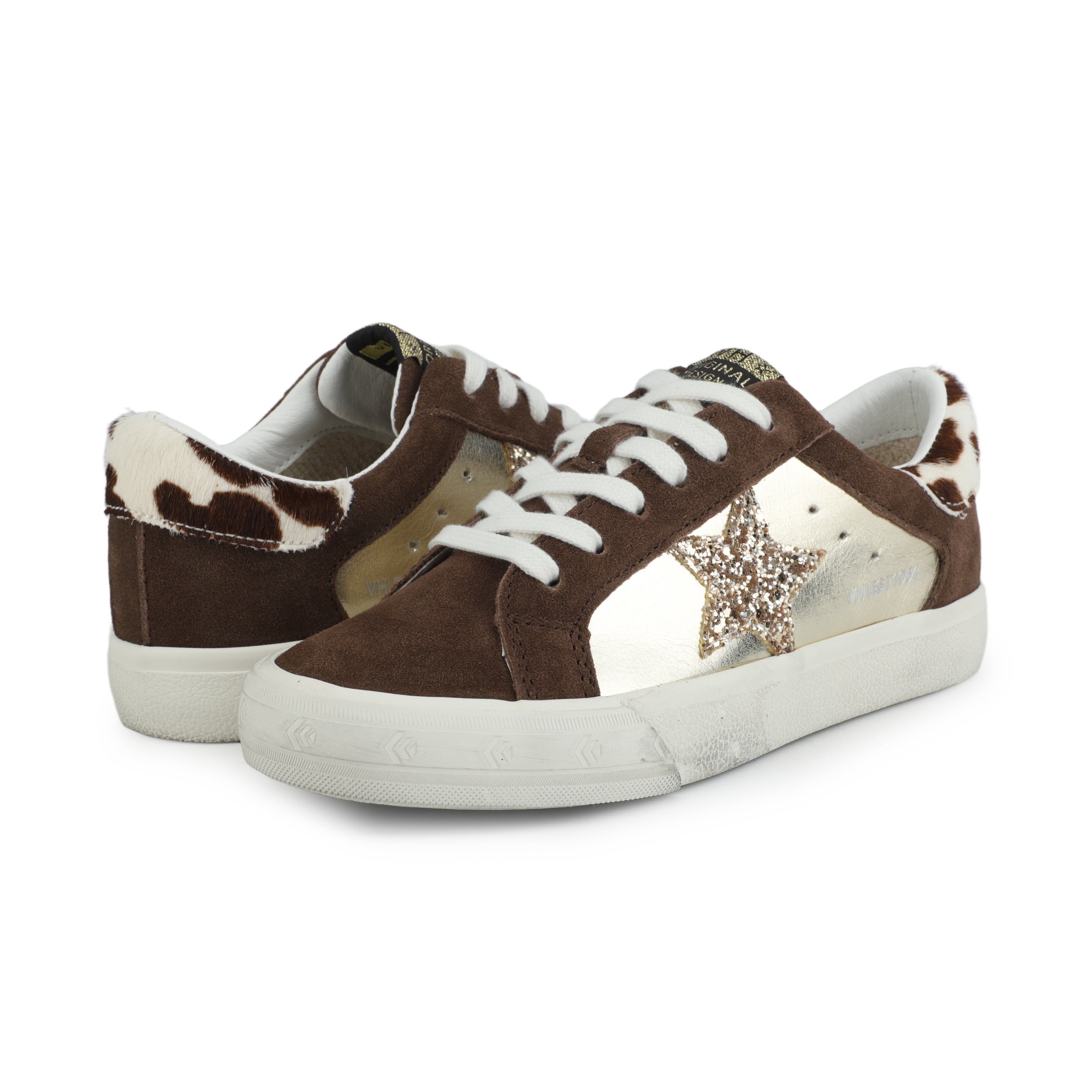 GRANDE - BROWN SUEDE/GOLD FOIL