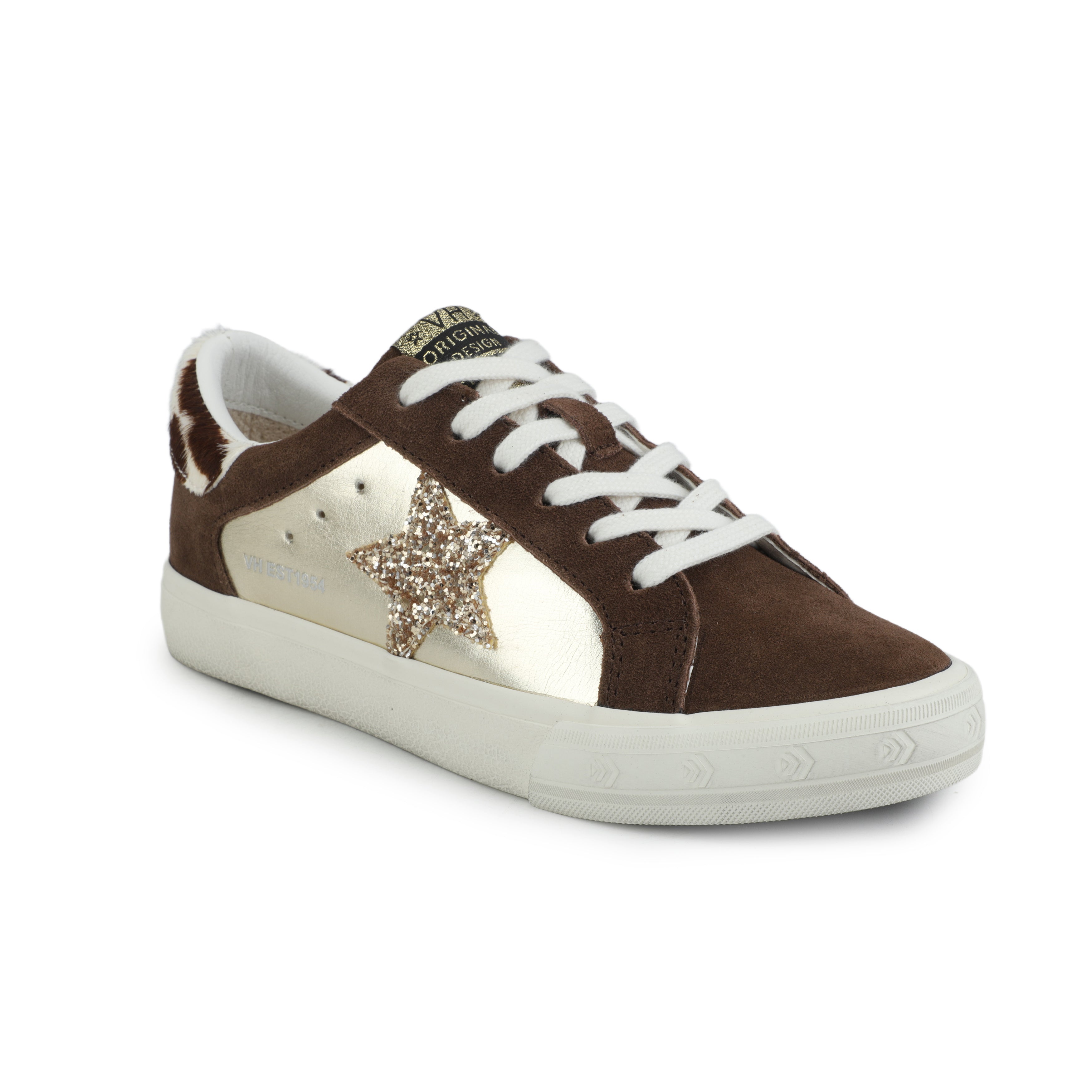 GRANDE - BROWN SUEDE/GOLD FOIL