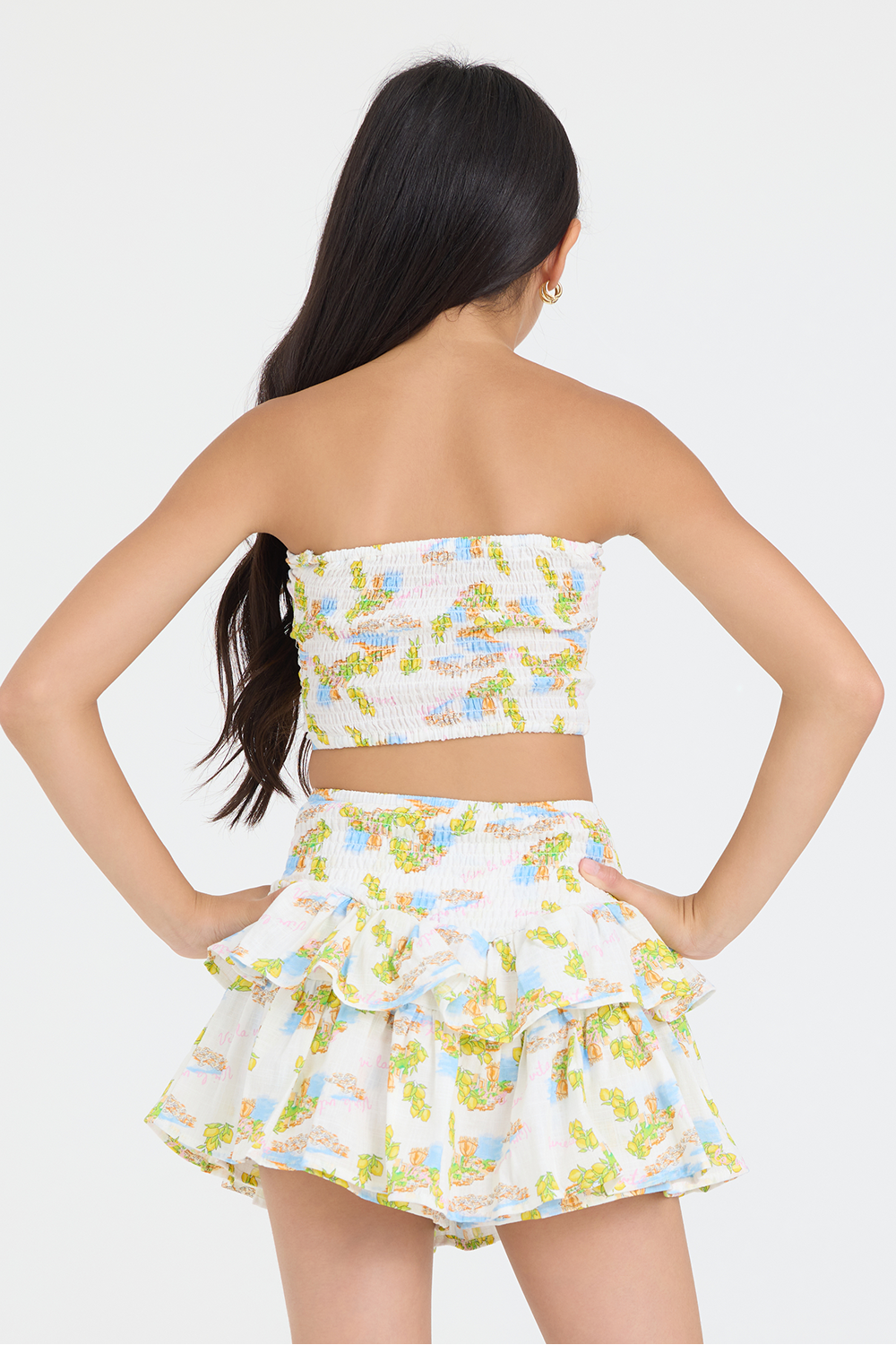 Kids Smocked Waist Ruffle Skort