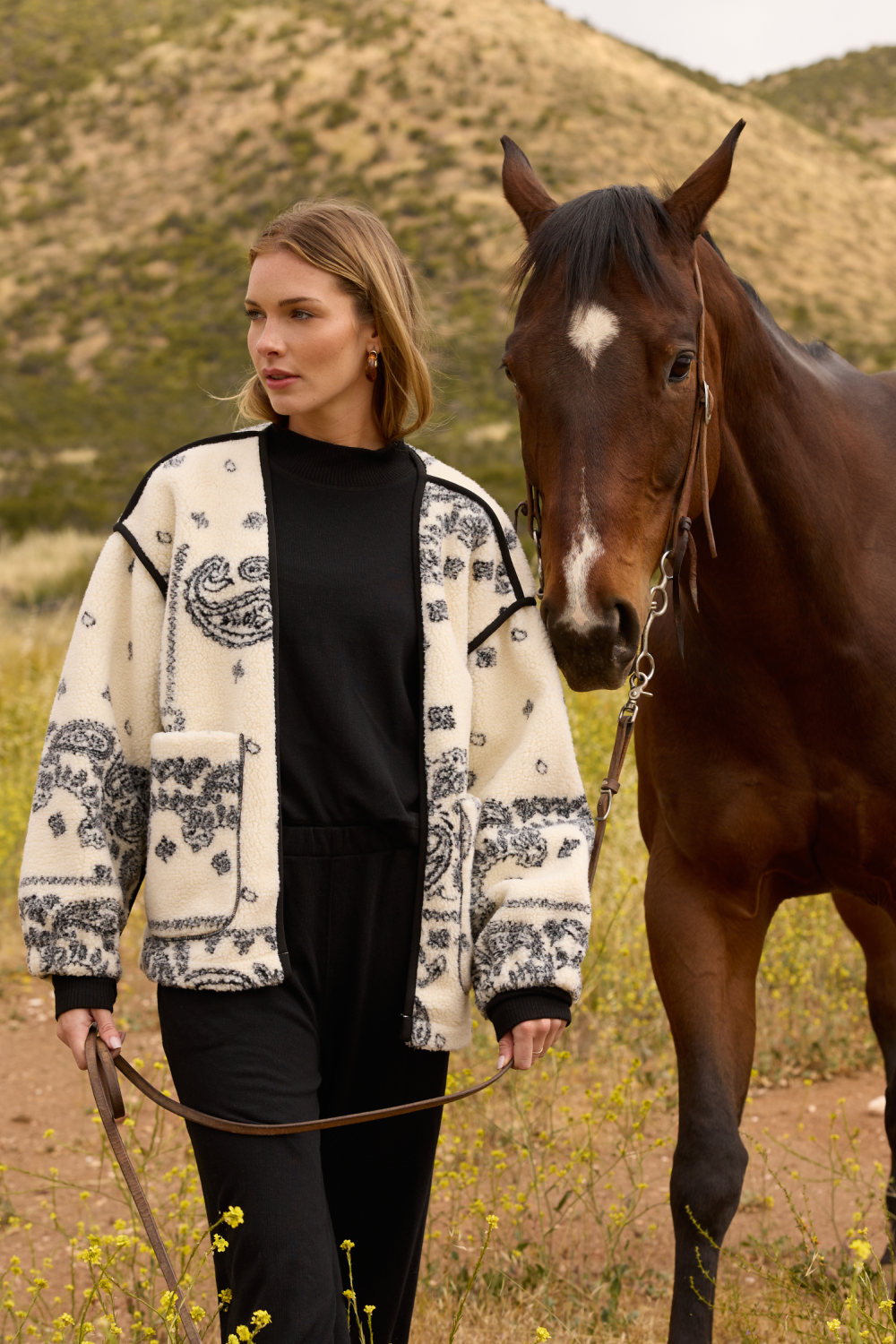 PRINTED SHERPA JACKET