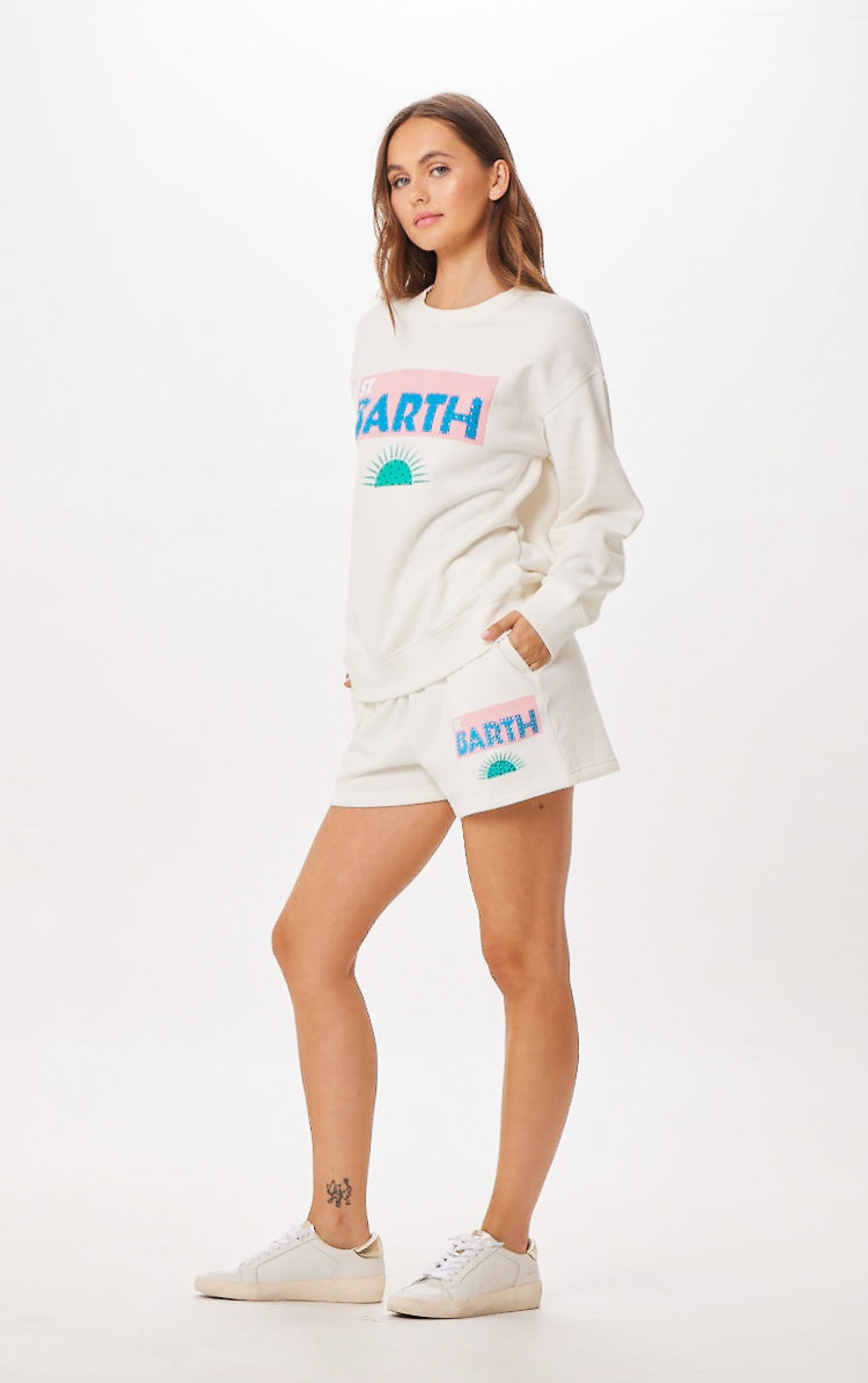 White St. Barth Jet Setter Surf Wash Shorts