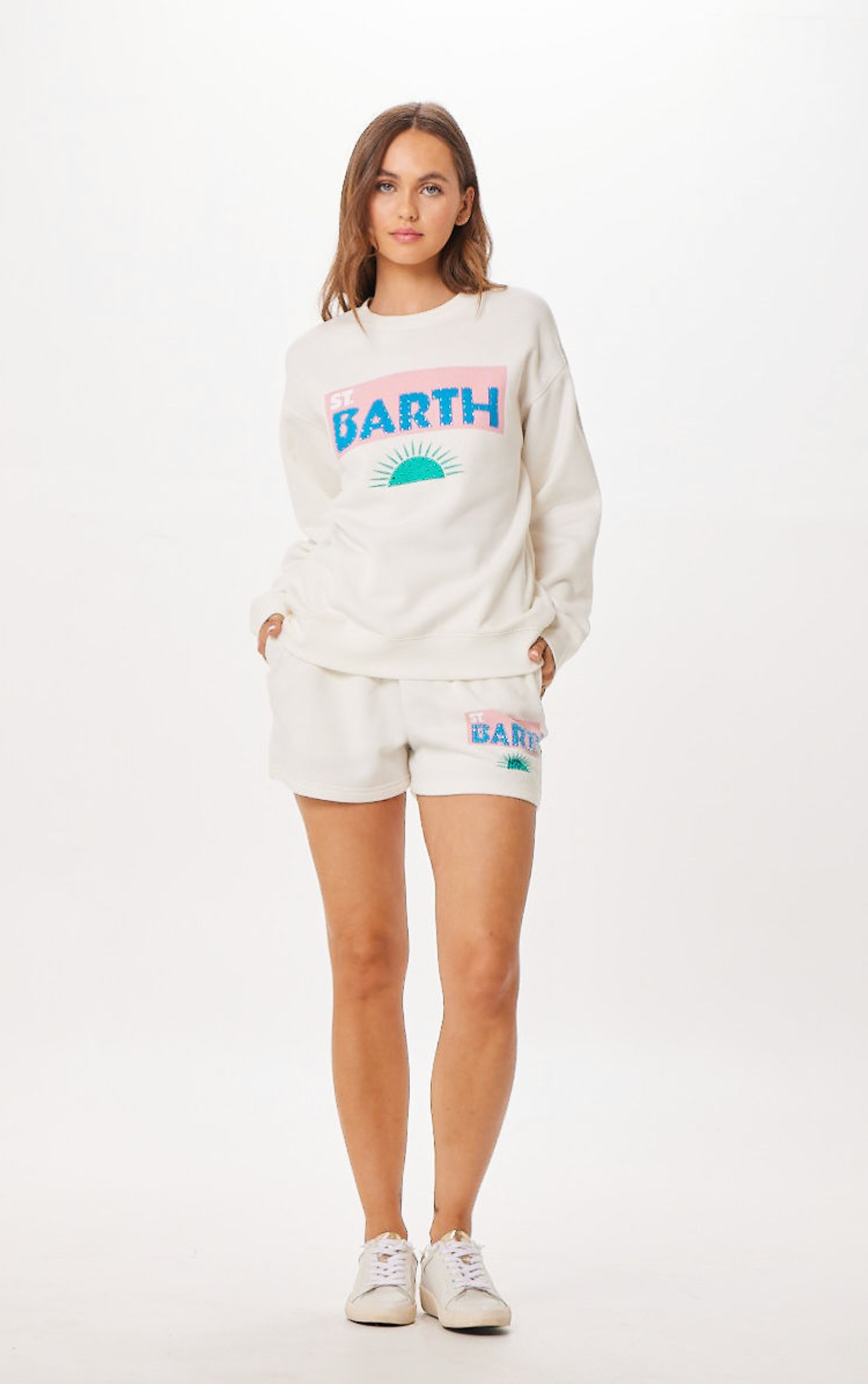 White St. Barth Jet Setter Surf Wash Crewneck