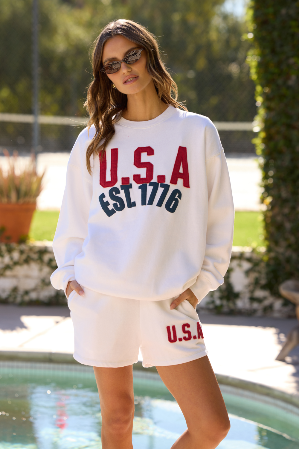 Surf Wash Fleece Shorts + Crew 2-Piece Set