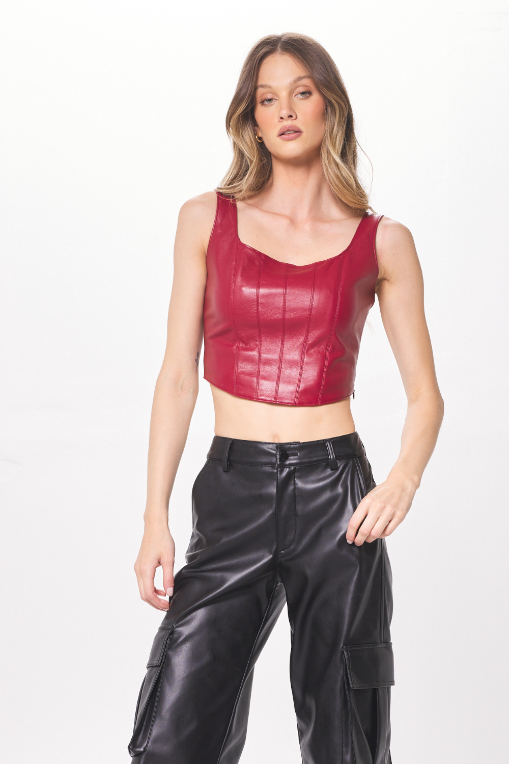 Faux Leather Fitted Corset – Ruby and Jenna