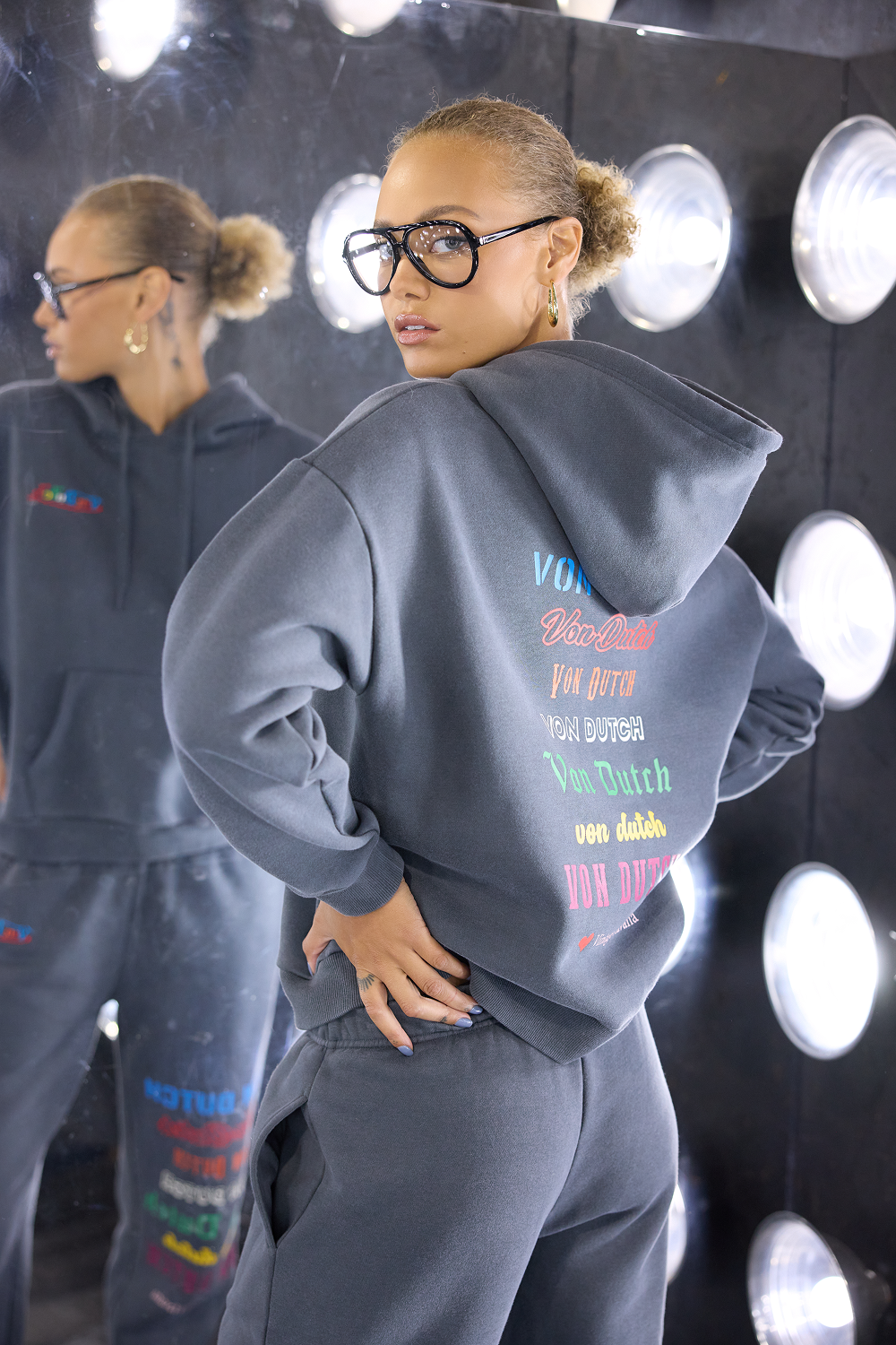 Von Dutch Hoodie with Multi Print