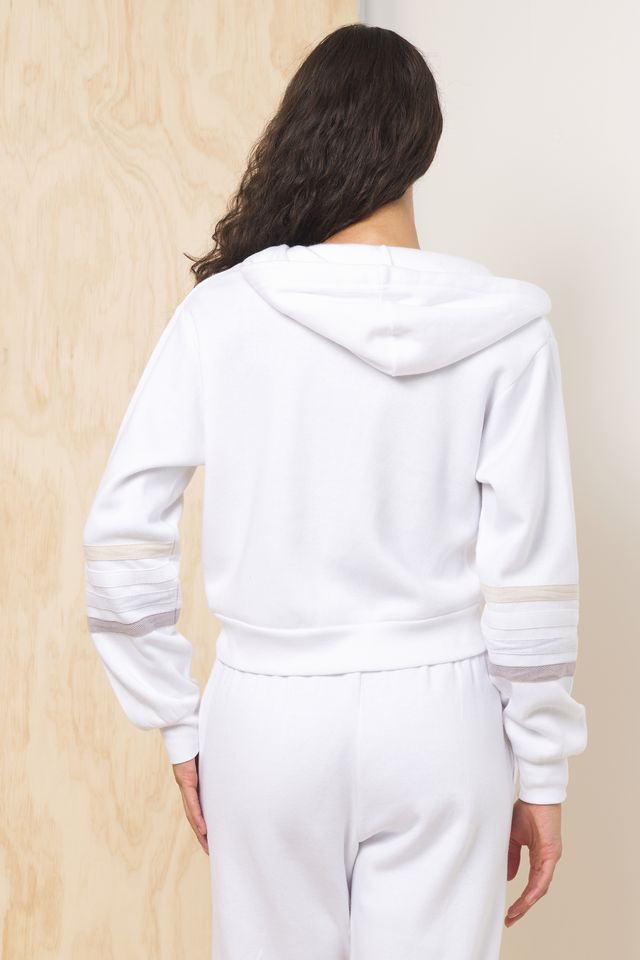 Stripe Burnout Fleece Zip-Up