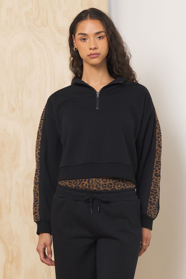 Heavy Surfwash Quarter Zip w/ Printed Insert