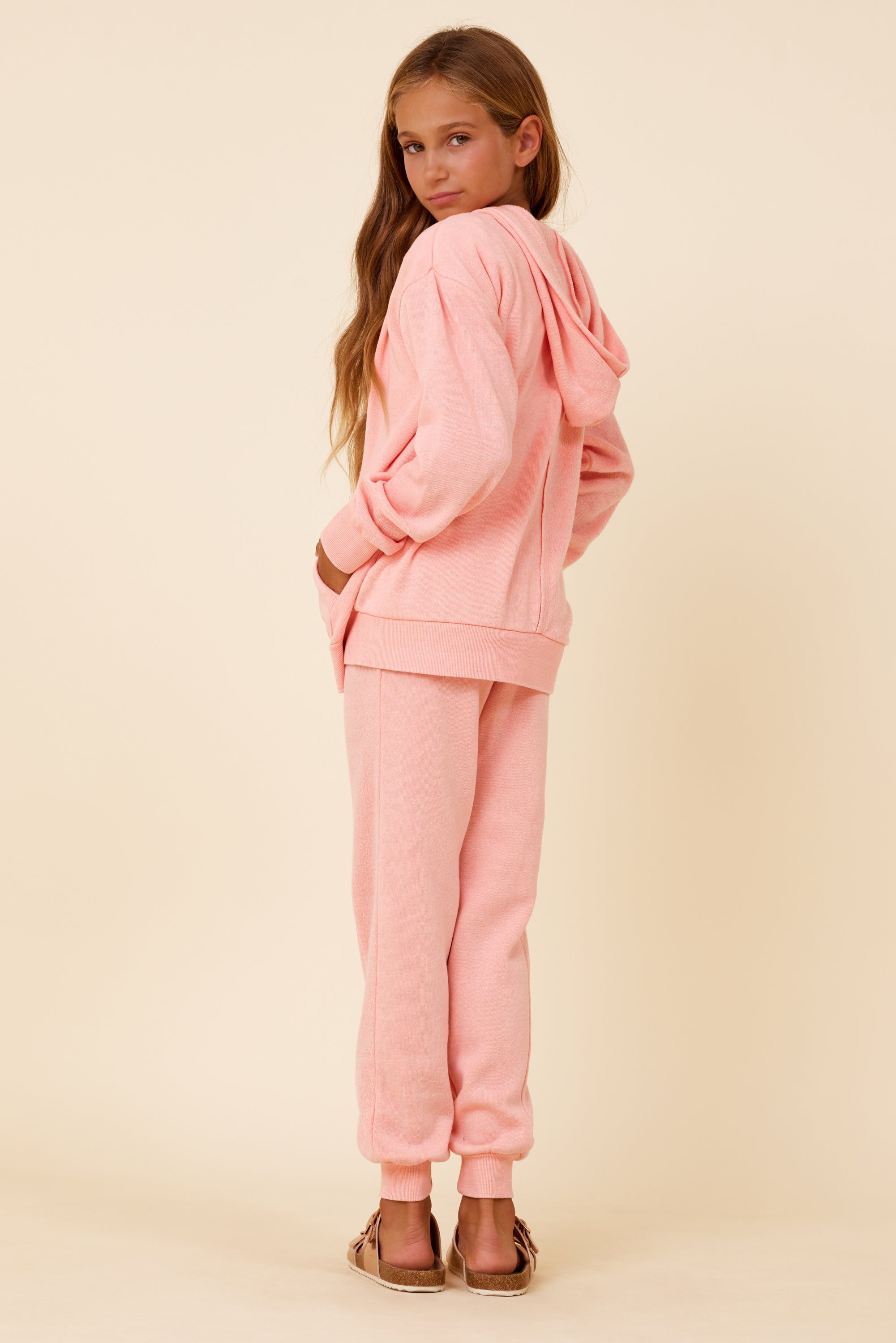 Misty Coral New Burnout Zip Hoodie