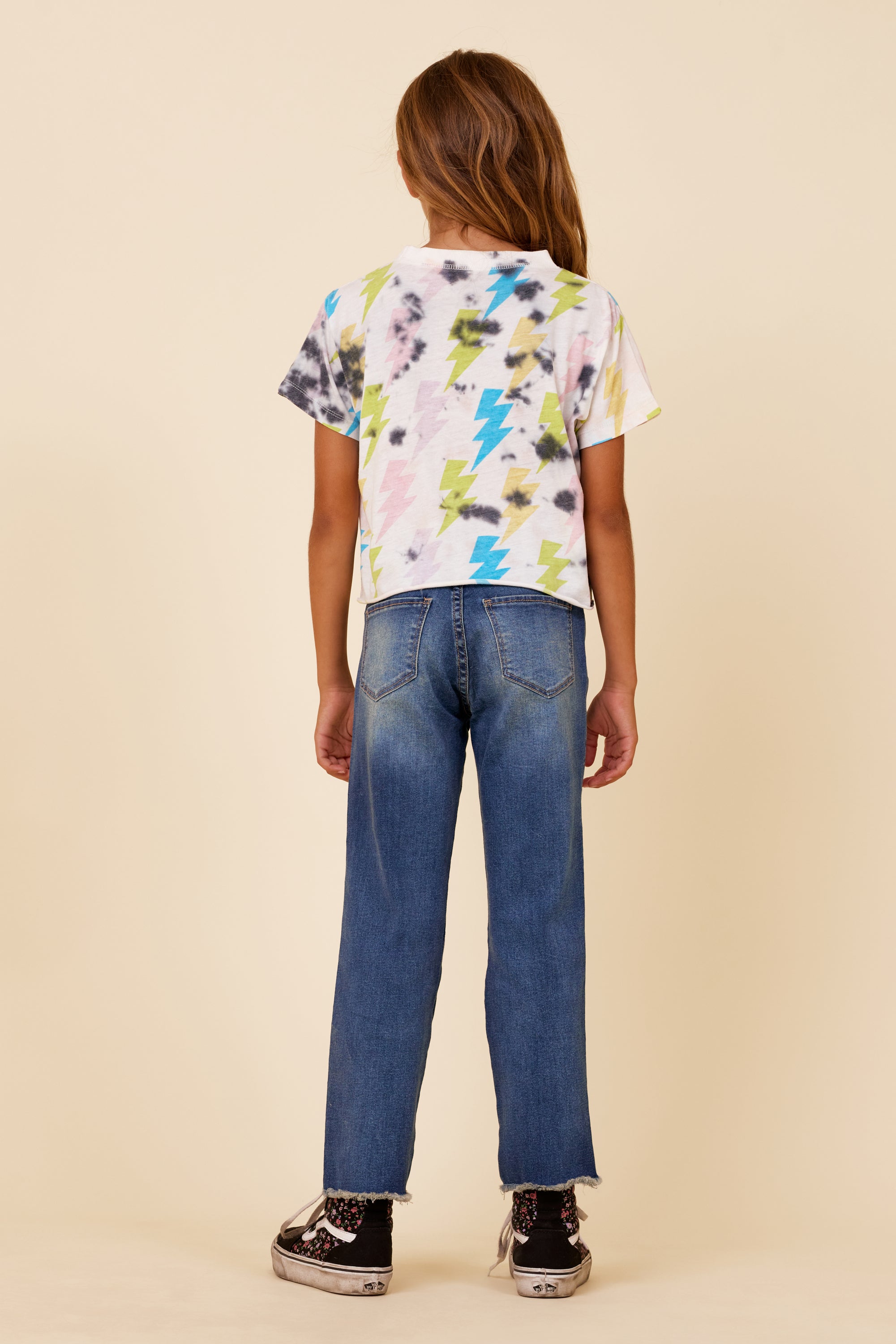 White Allover Lightning Bolt Tee