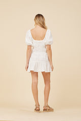 White Gauze w/ Jersey Combo Dress