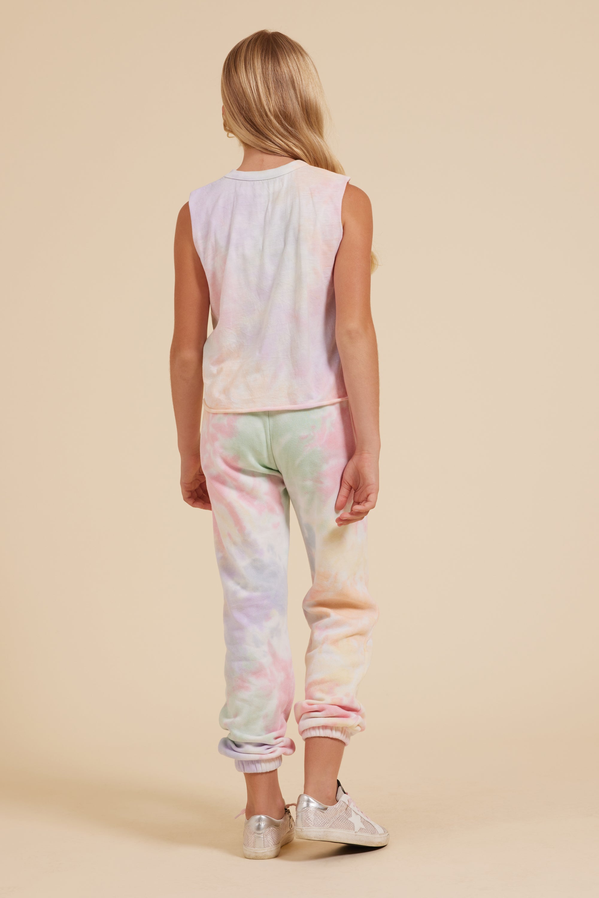 Tropical Summer Tie Dye Tie Front Tank