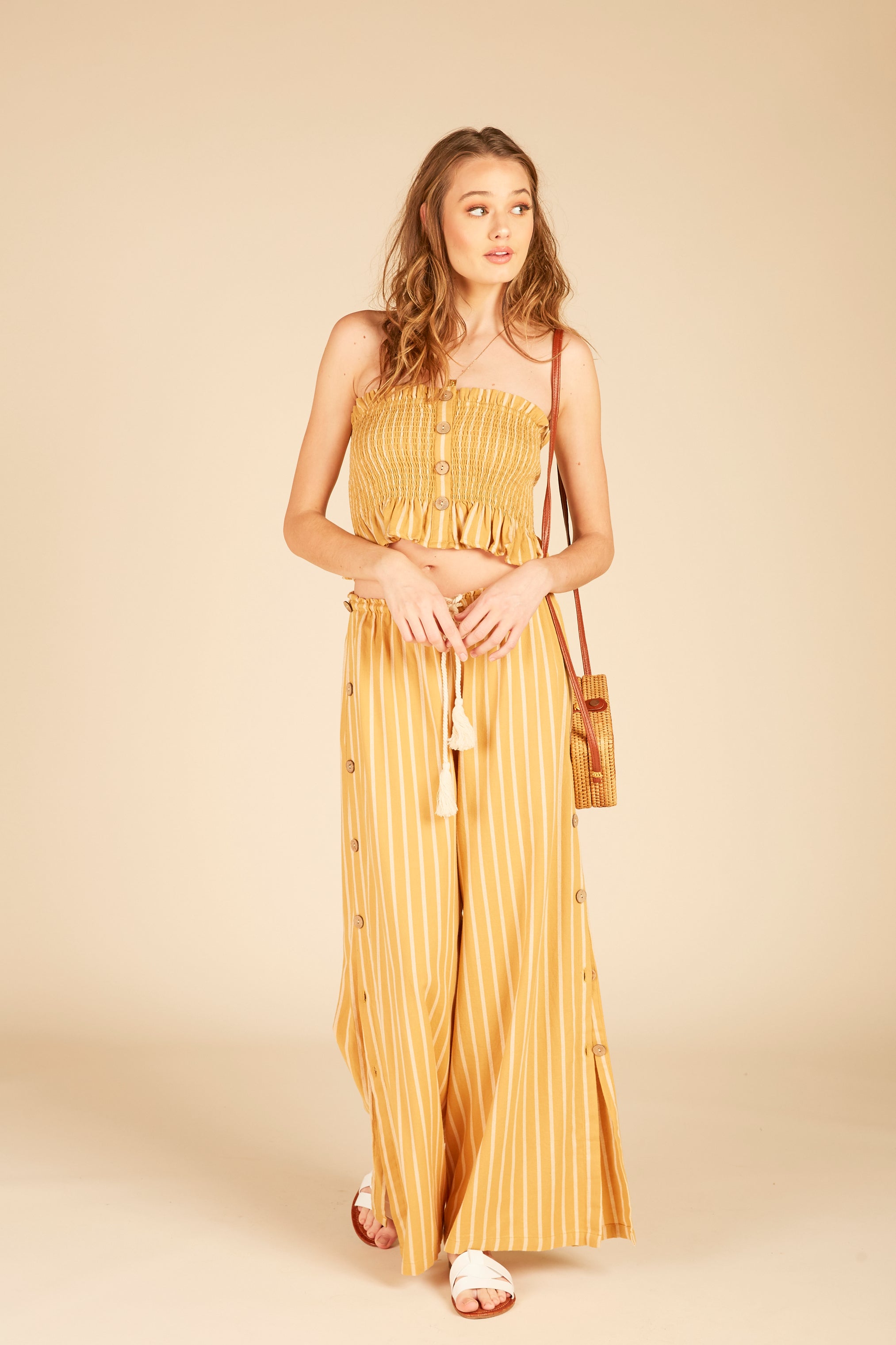 Smocked Button Tube Top