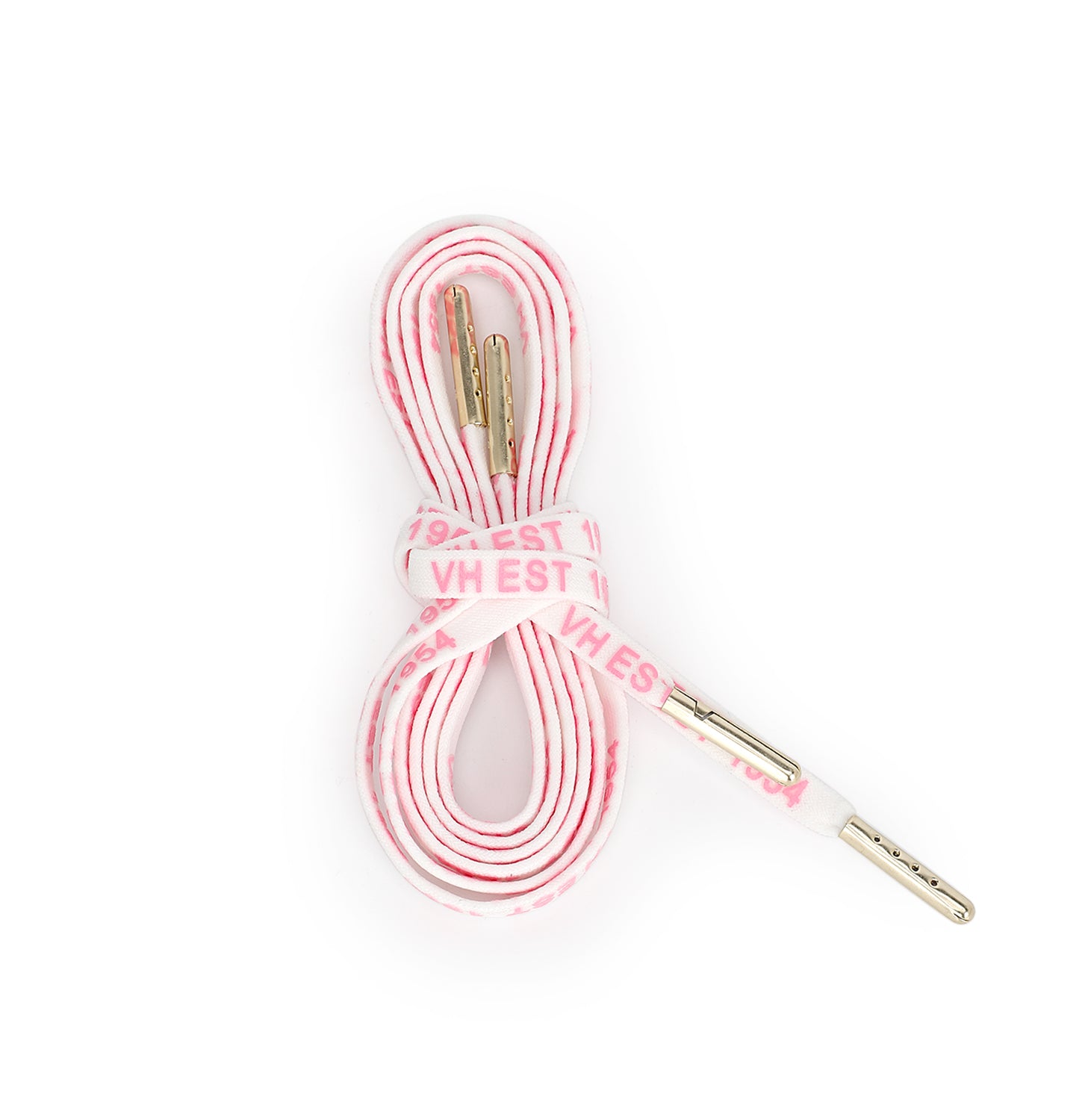 WHITE PINK GOLD TIP LACES