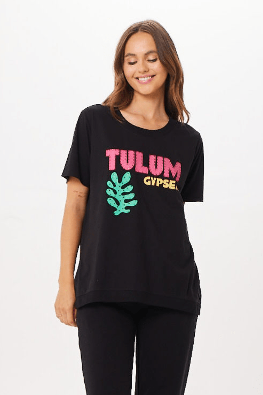 Black Tulum Jet Setter T-Shirt