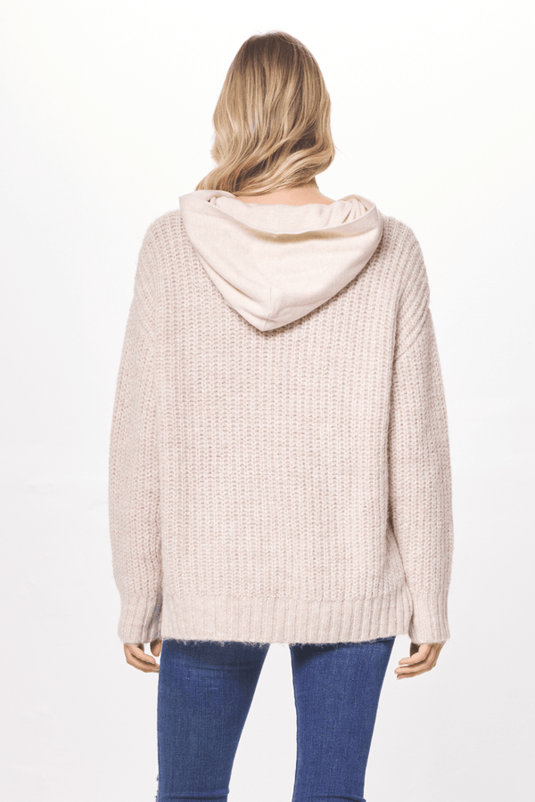 Cannoli Cream Sweater w/ Fleece Hood