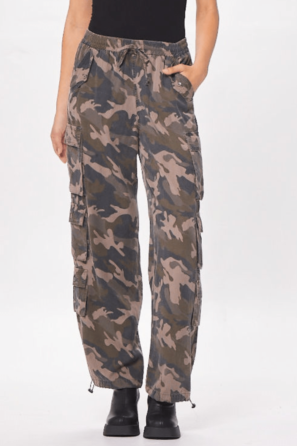 Green Camo Tencel Cargo Pant