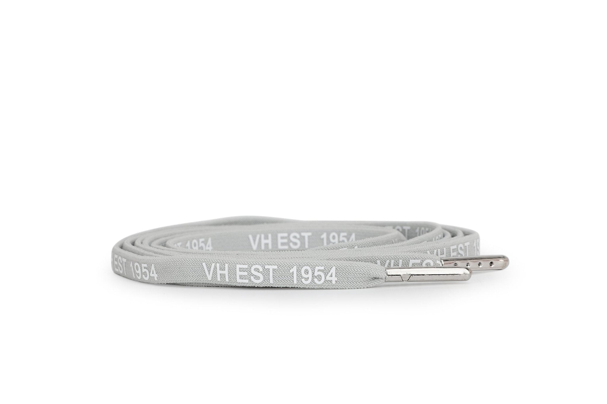 GREY WHITE SILVER TIP LACES