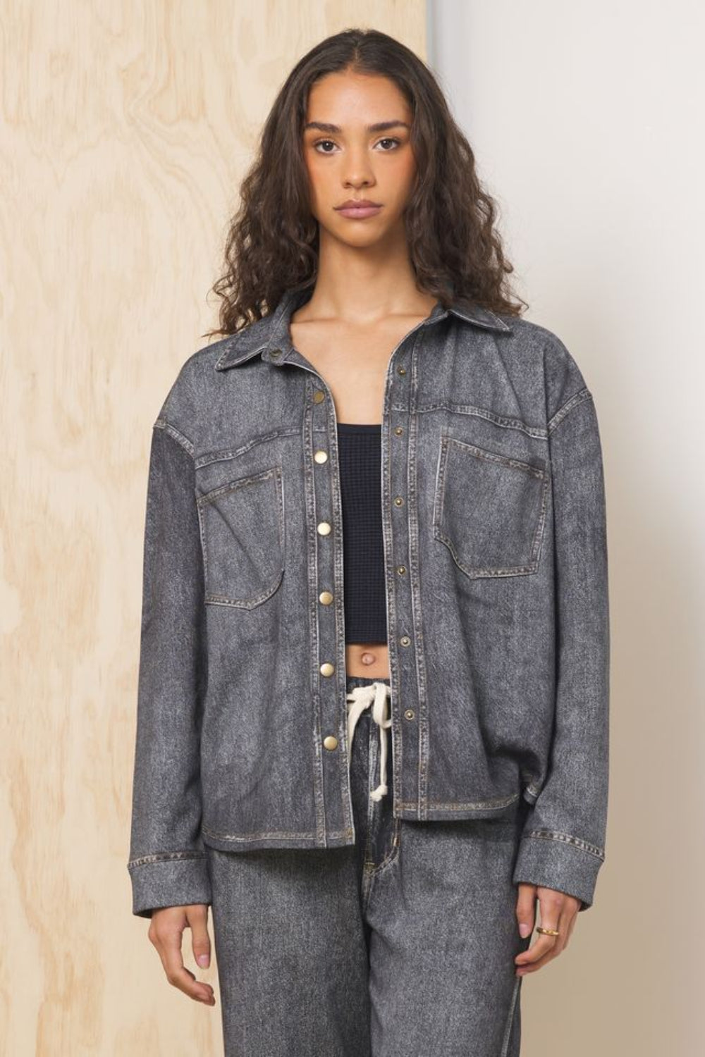 Denim Fleece 2-Piece Set