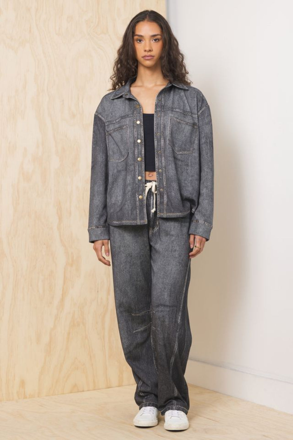 Denim Fleece 2-Piece Set