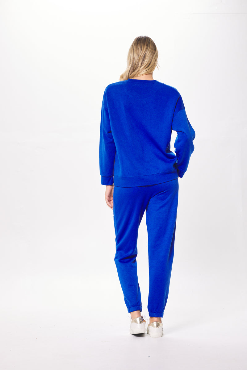 Royal Blue w/ Red Paris Boarding Pass Jogger