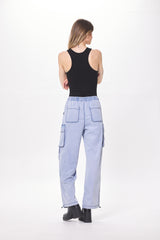 Vintage Havana Solid Crochet Cargo Pants on SALE