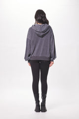 Washed Charcoal Cashmere Fleece Hoodie