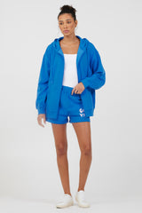 Royal Blue W/ Pink Puff Zip Up Hoodie