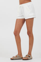 White Cord Terry Shorts
