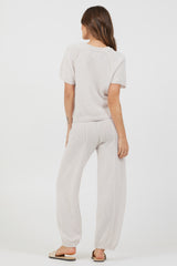 Coconut Relaxed Rib Knit Pants