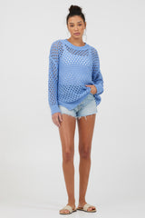 Blue Haze Open Knit Sweater