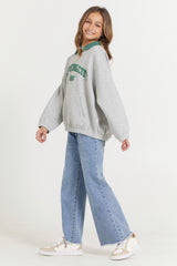 Kids Hunter Green and Grey NYC Oversized Polo