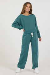 Kids Teal Off Shoulder