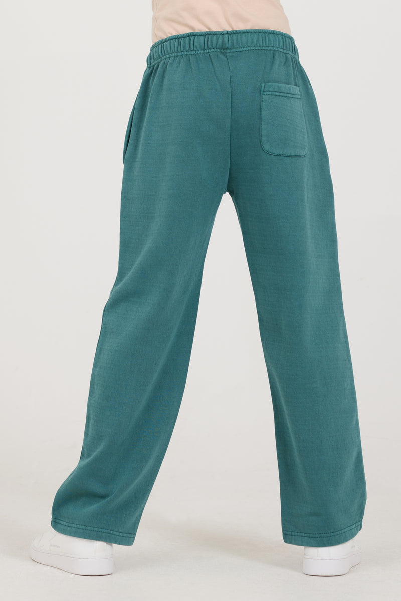 Kids Teal Pintuck Wide Leg Pants