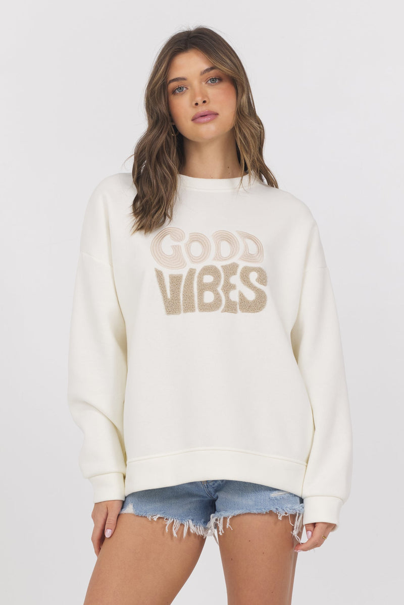 Good Vibes Fleece Crewneck