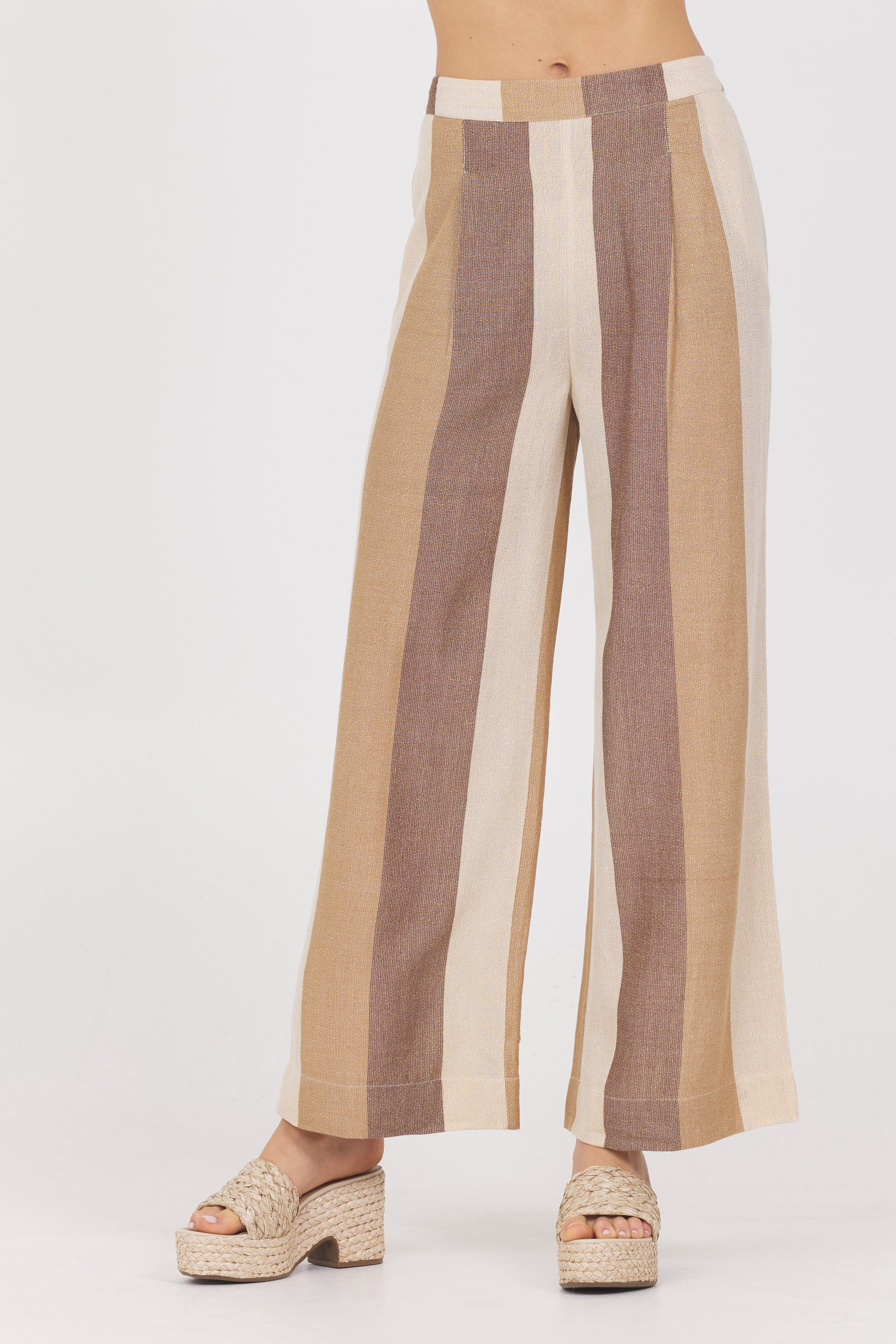 Woven Metallic Stripe Pant