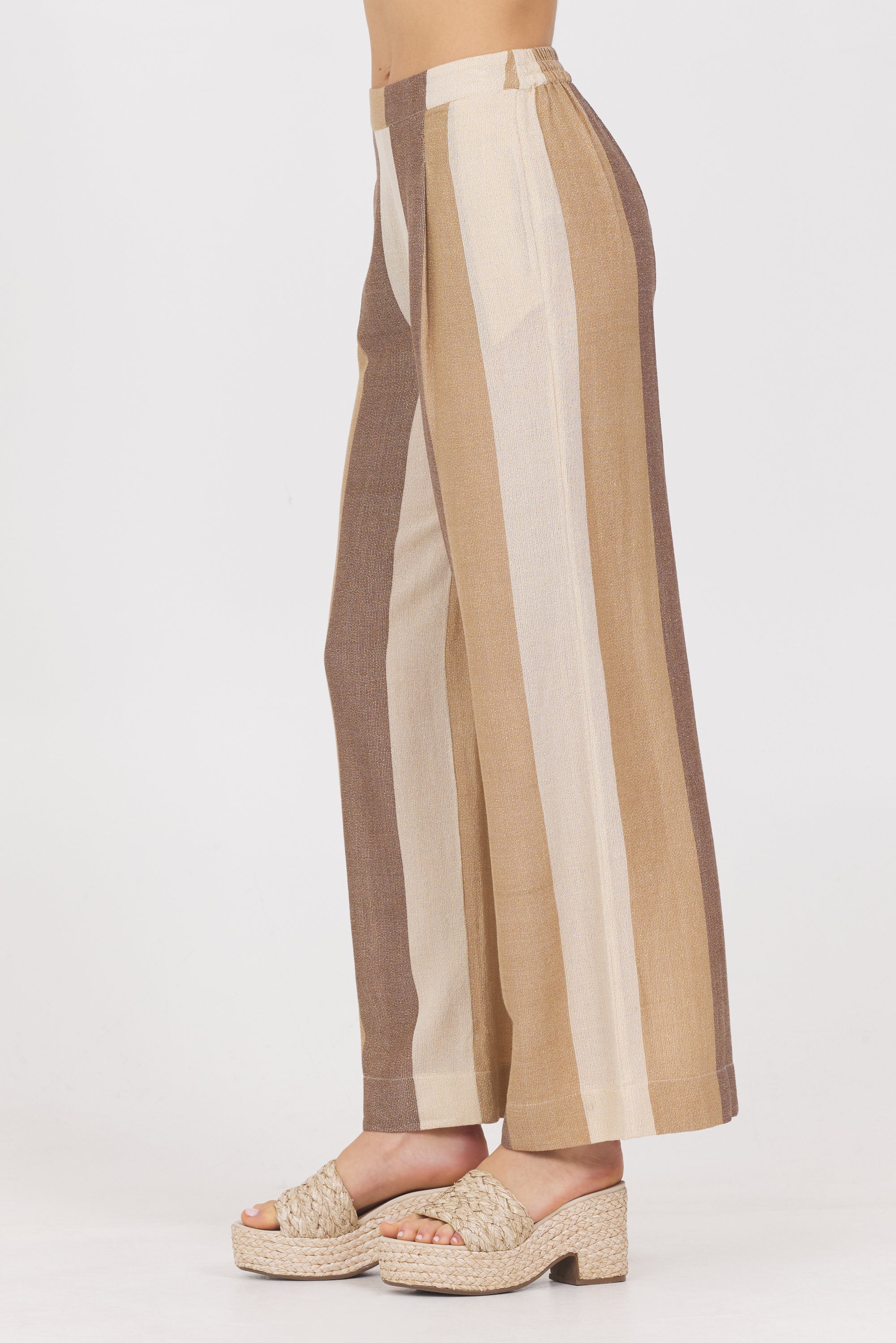 Woven Metallic Stripe Pant