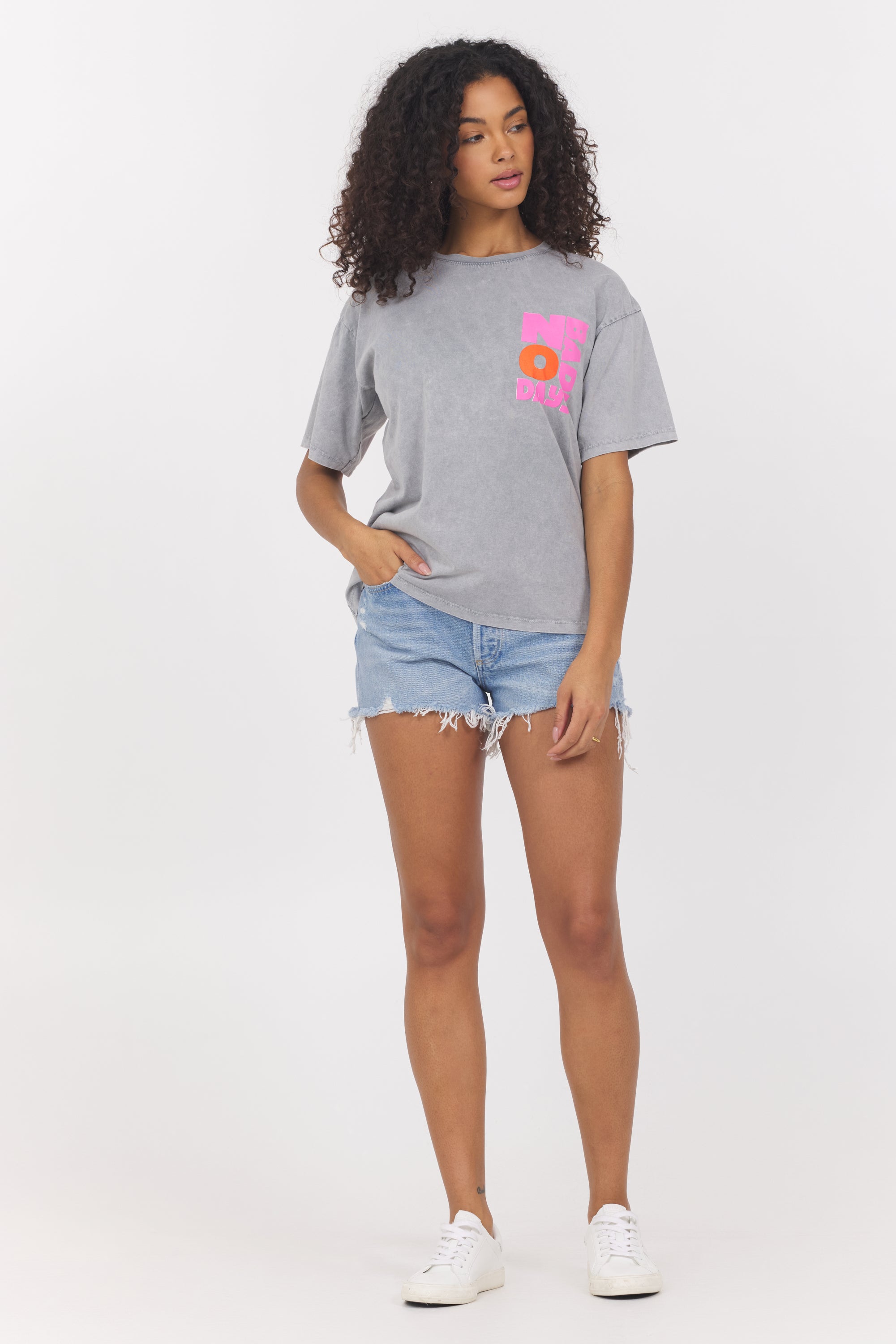 Washed Graphic Tee - NO BAD DAYS
