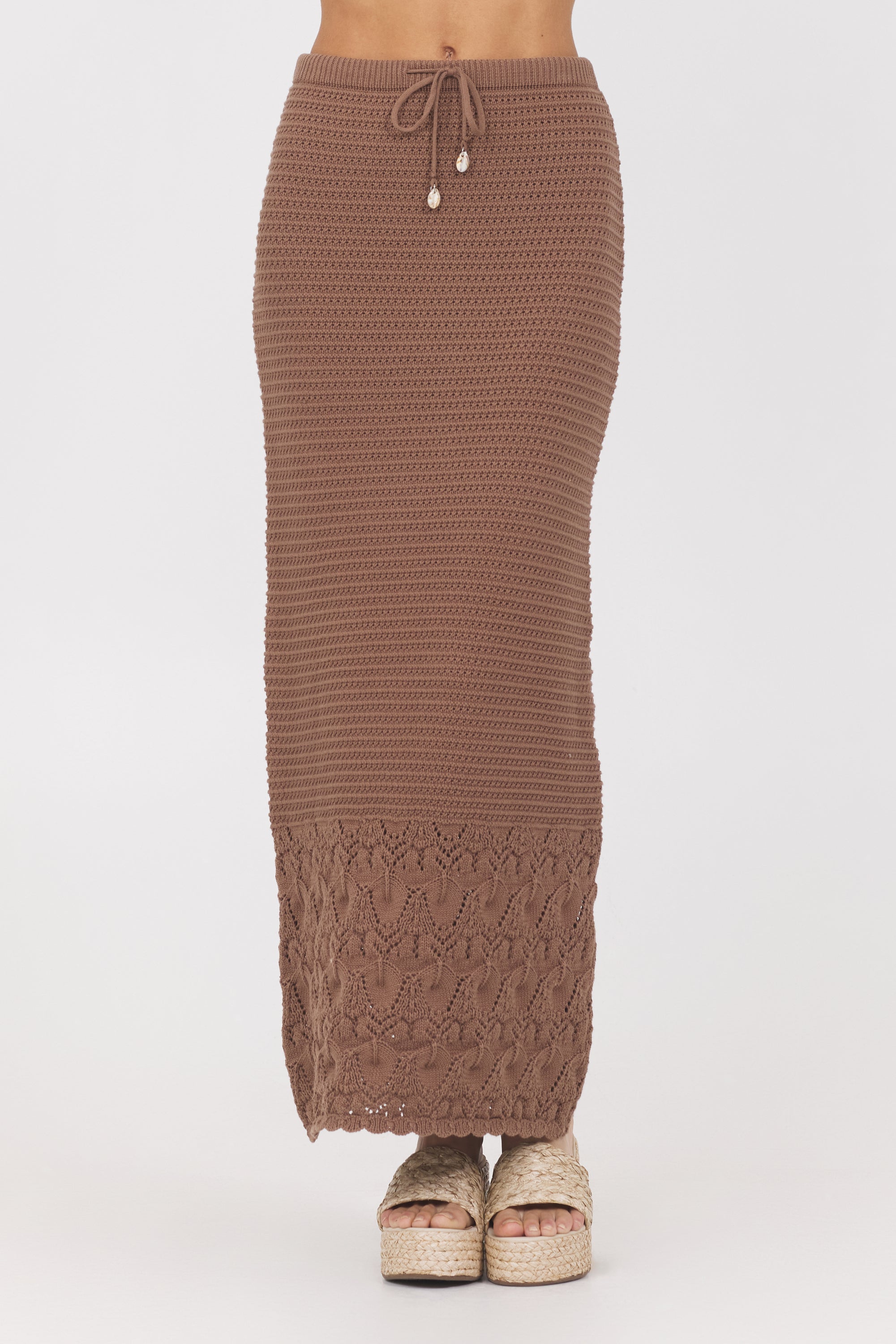 Pecan Crochet Maxi Skirt
