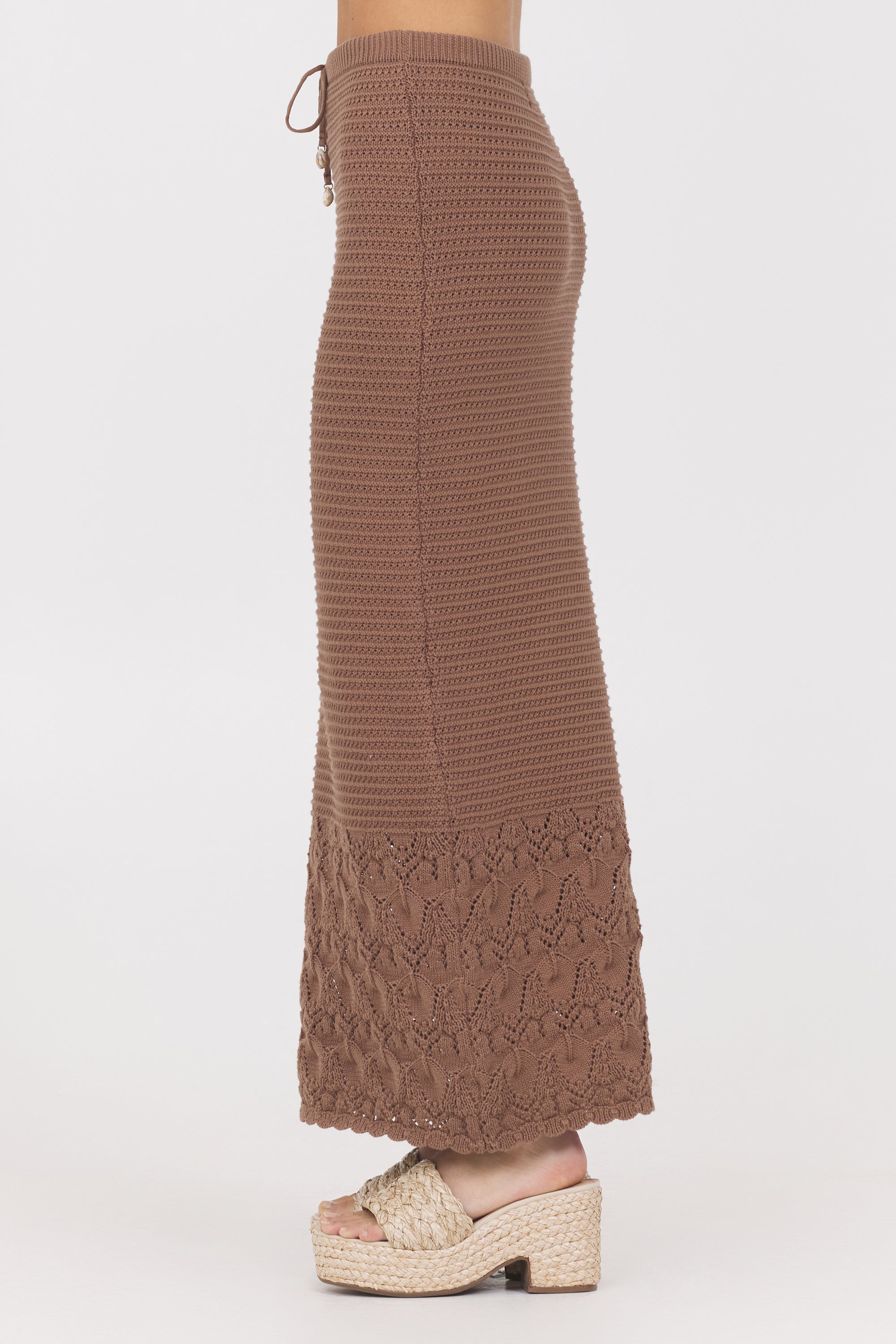 Pecan Crochet Maxi Skirt