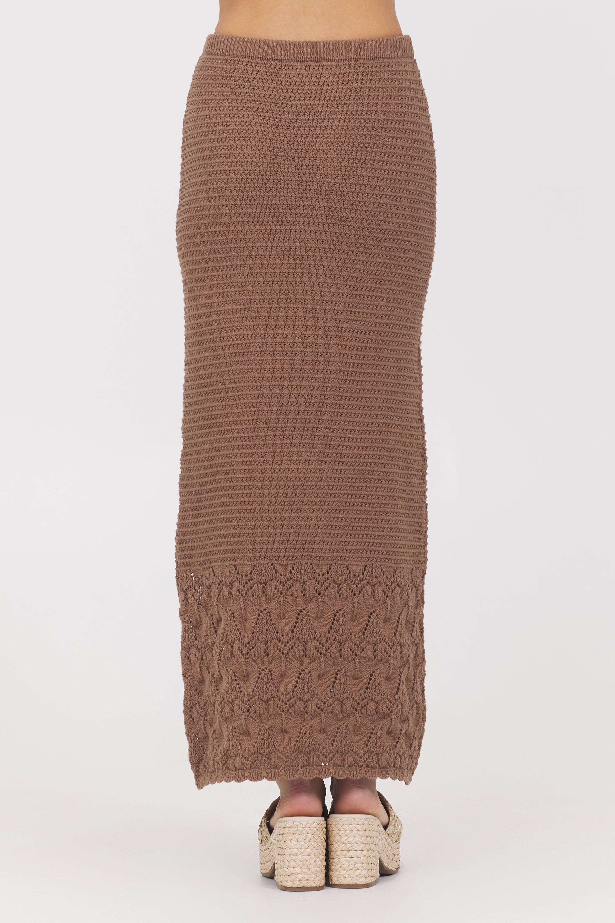 Pecan Crochet Maxi Skirt