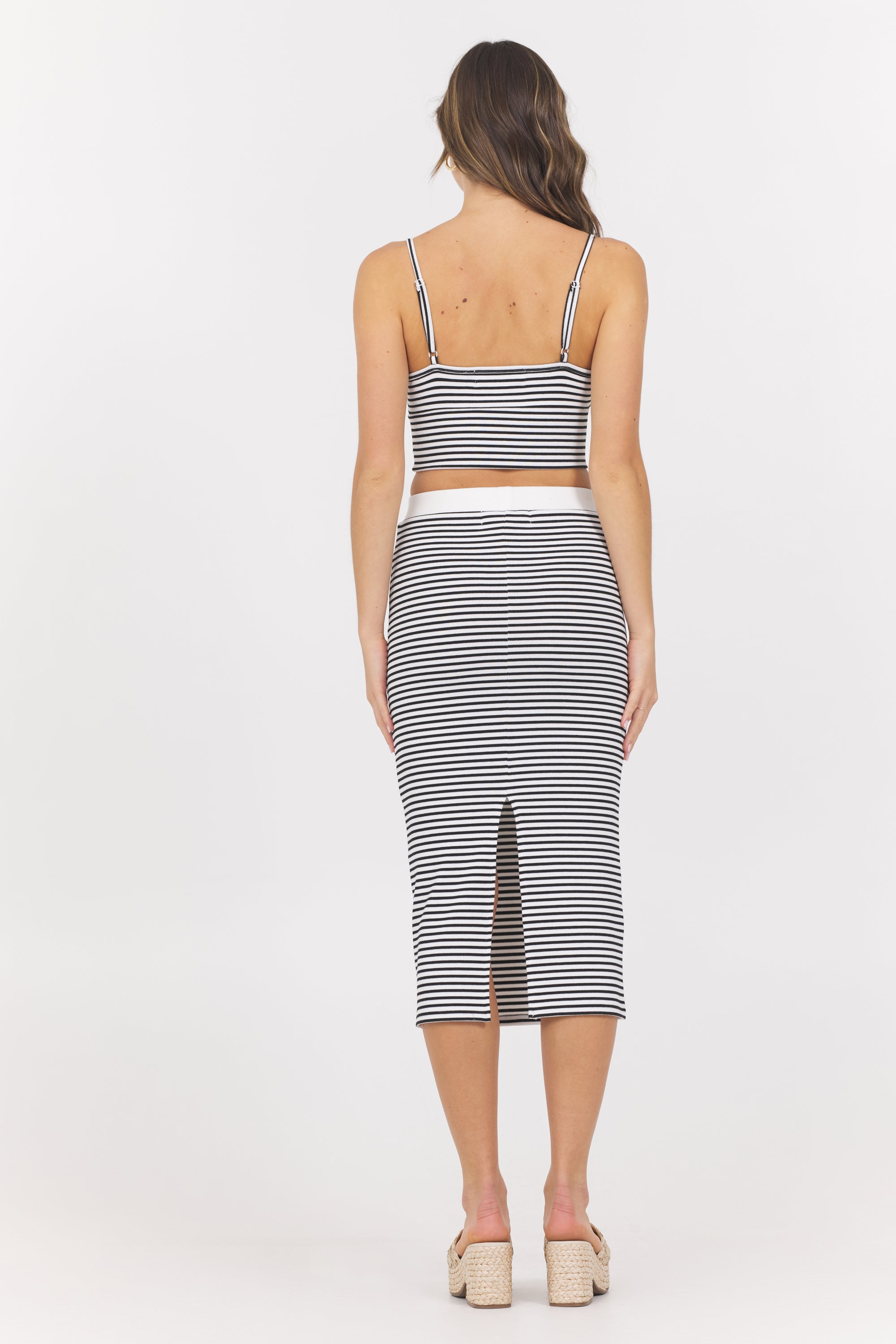 Striped Knit Tank + Skirt 2-Piece Set