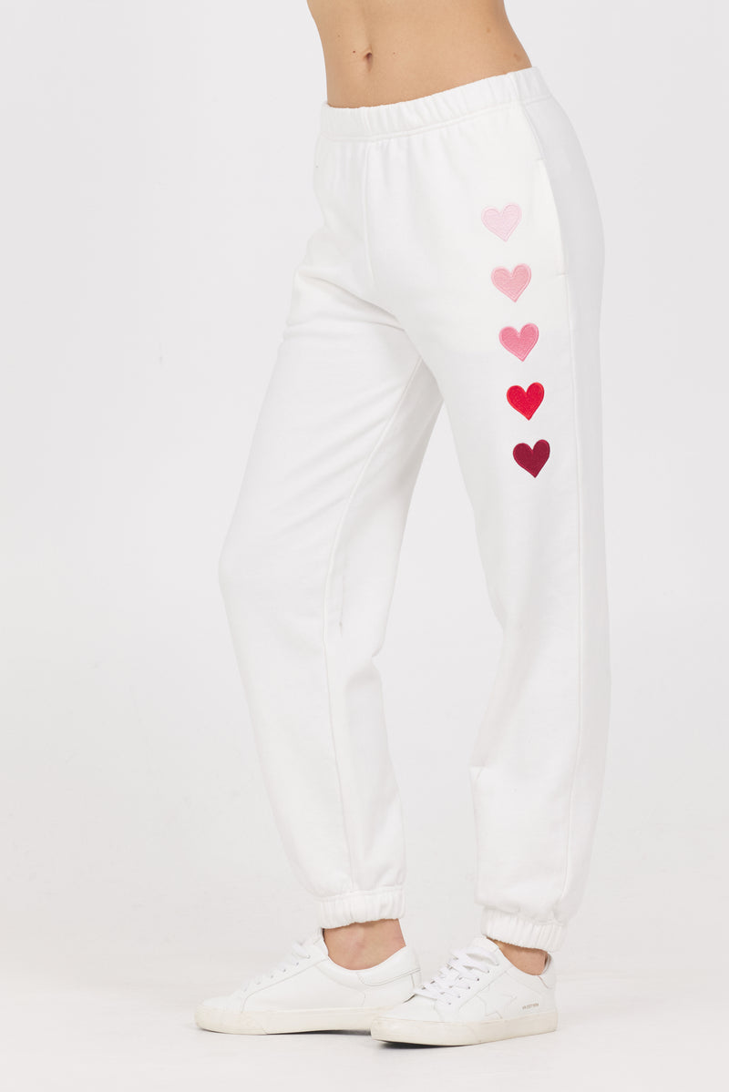 Embroidered Heart French Terry Joggers