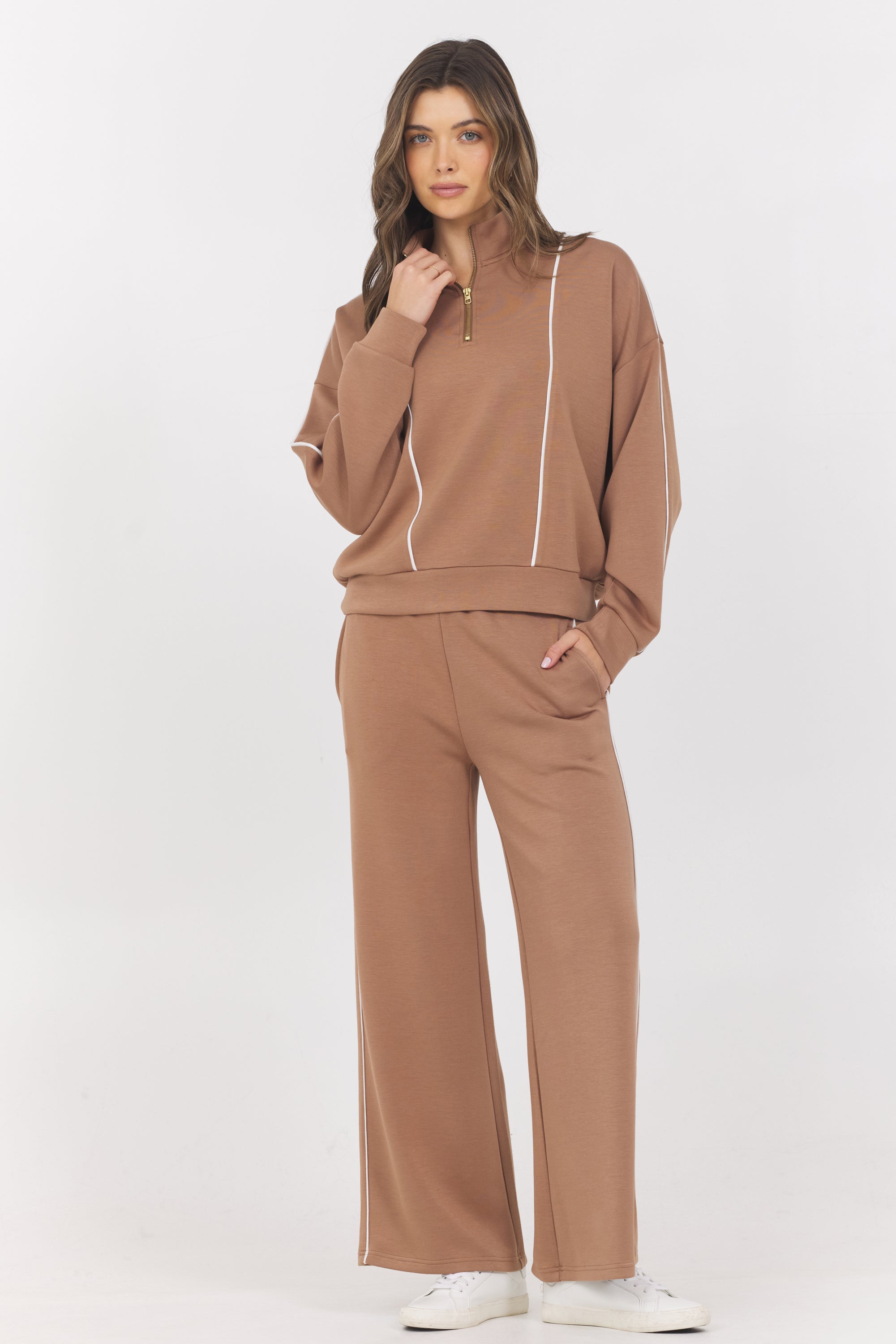 Cloud w/ Piping Quarter Zip