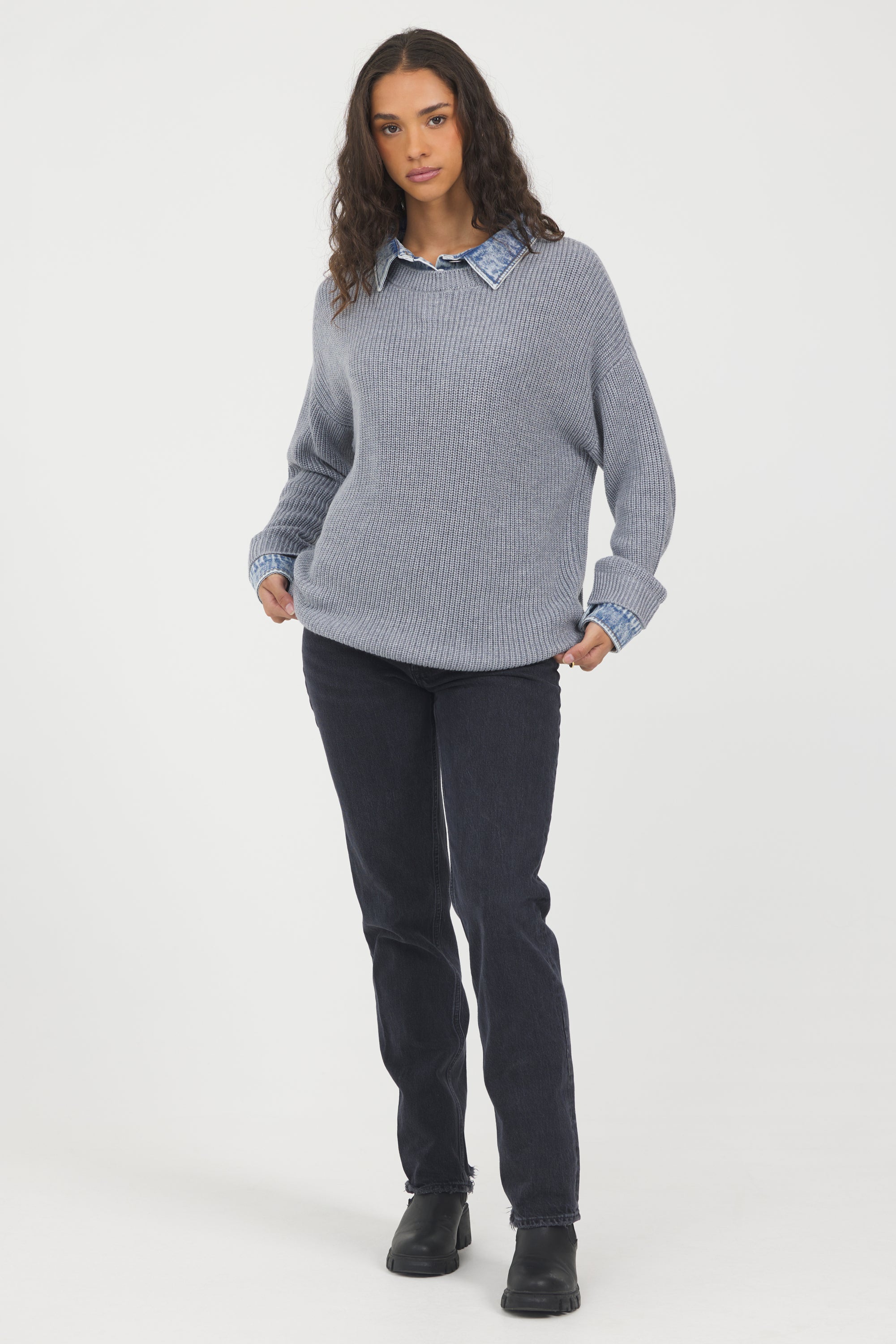 Washed Heather Grey Sweater