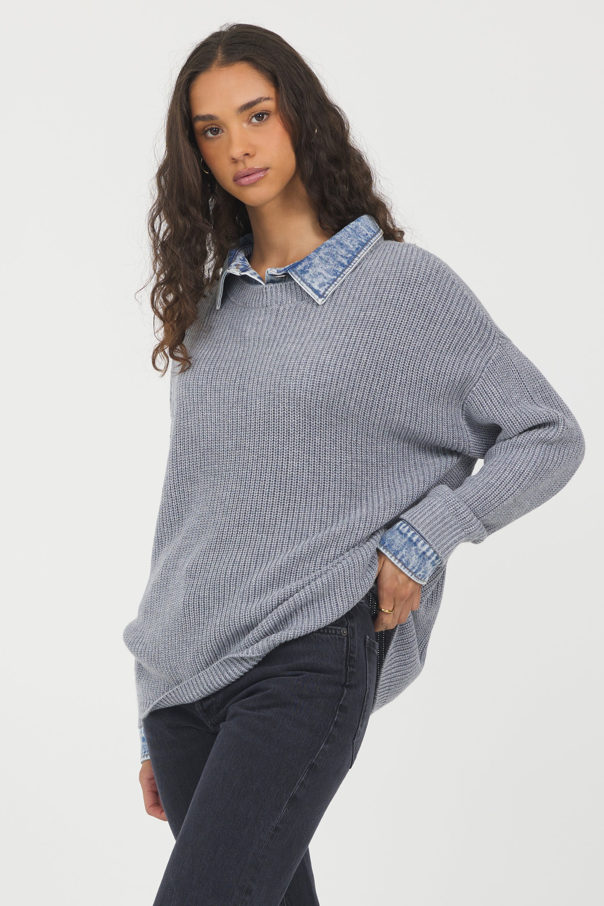 Washed Heather Grey Sweater