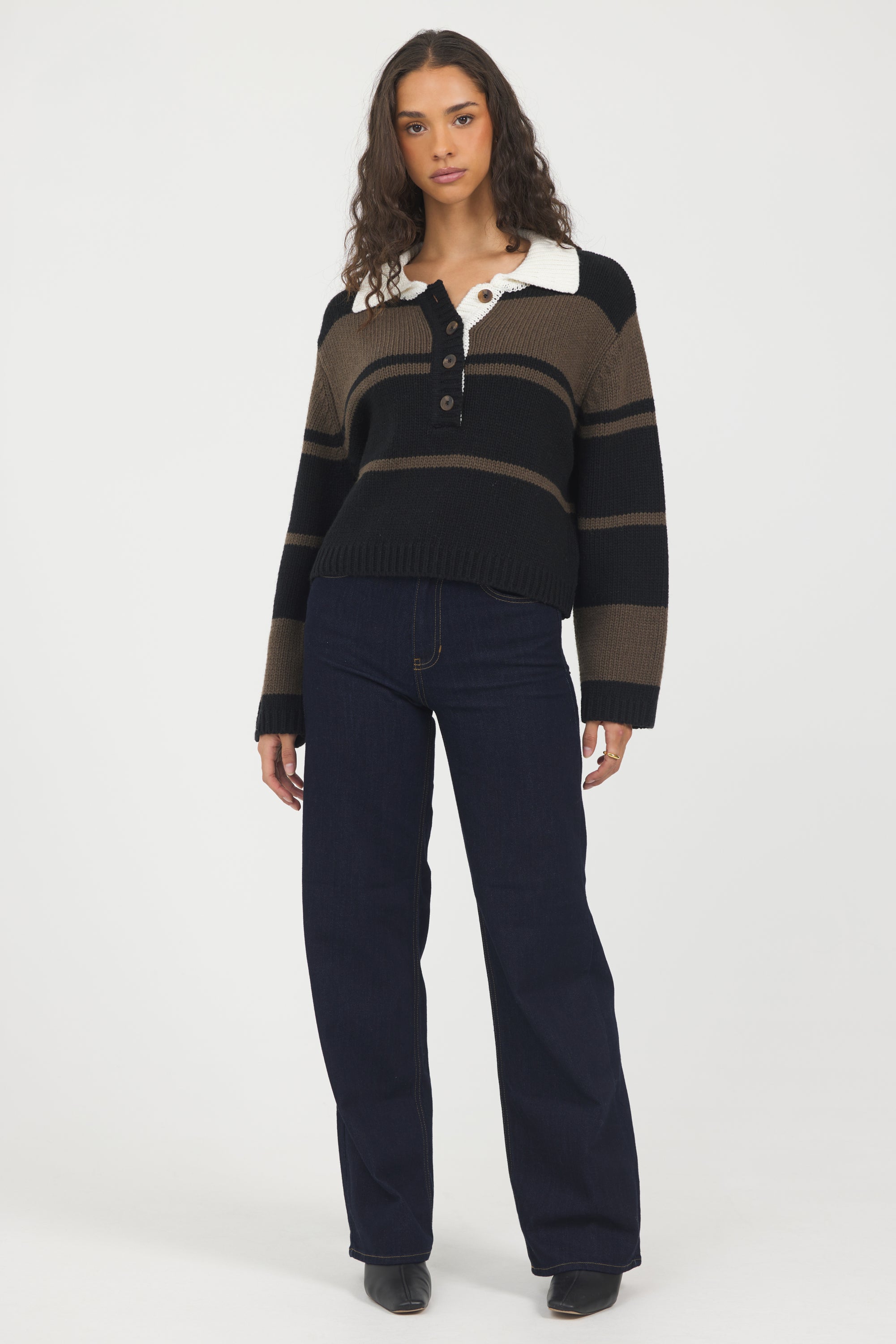 Woodland Stripe Collared Sweater