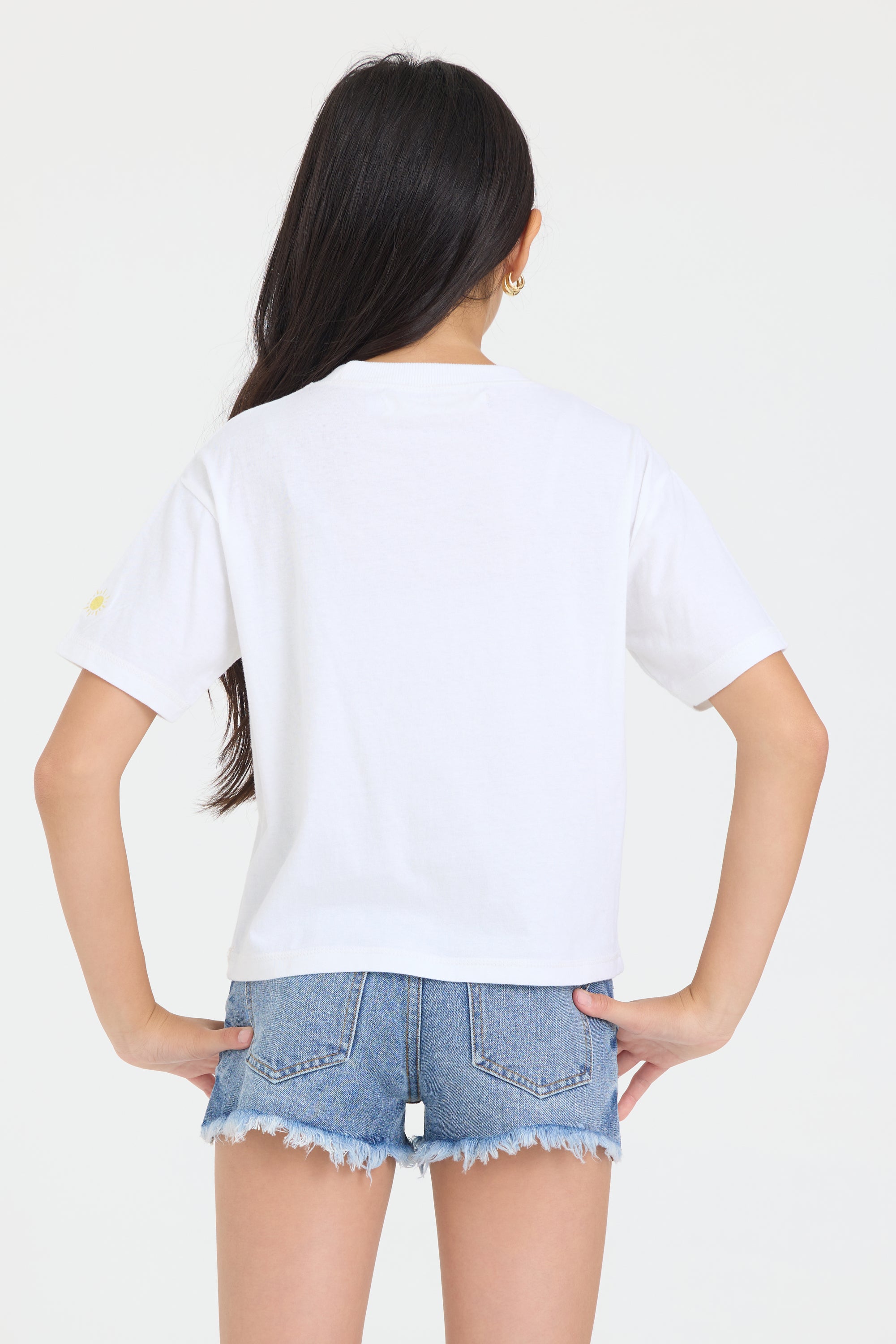 Kids Vacay Mode Embroidered Crochet Stitch Boxy Tee